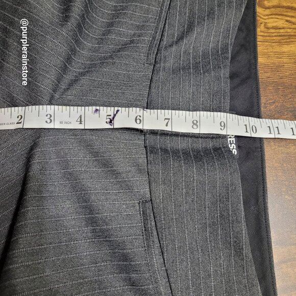 Express Editor Trouser Flare Pants 4 R Gray Pin Stripe Preppy Career Casual - Picture 8 of 12